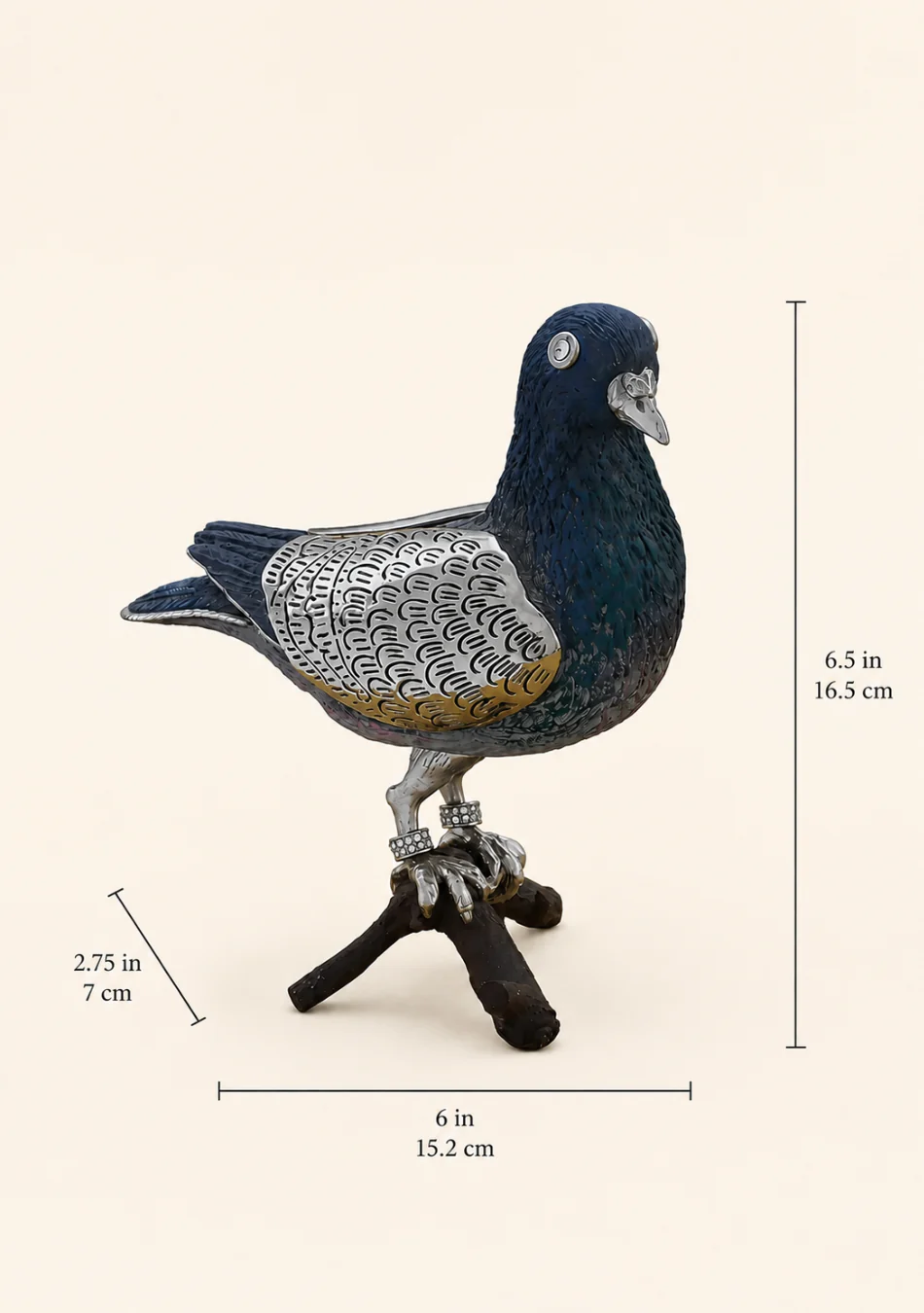 Aravalii Silver Pigeon Figurine - Image 3