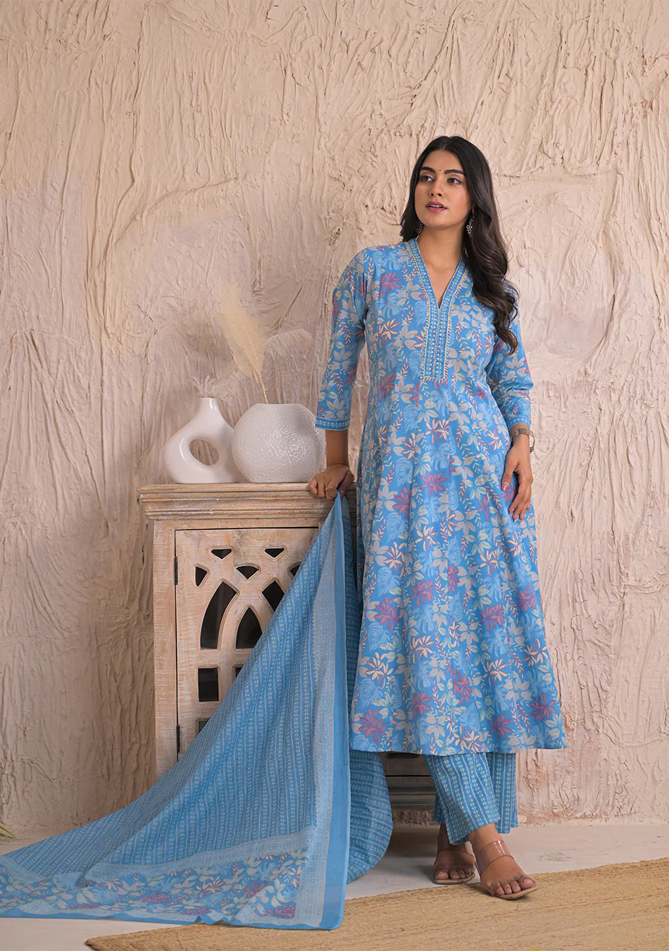 Sky Blossom Breeze Anarkali Set - Image 4