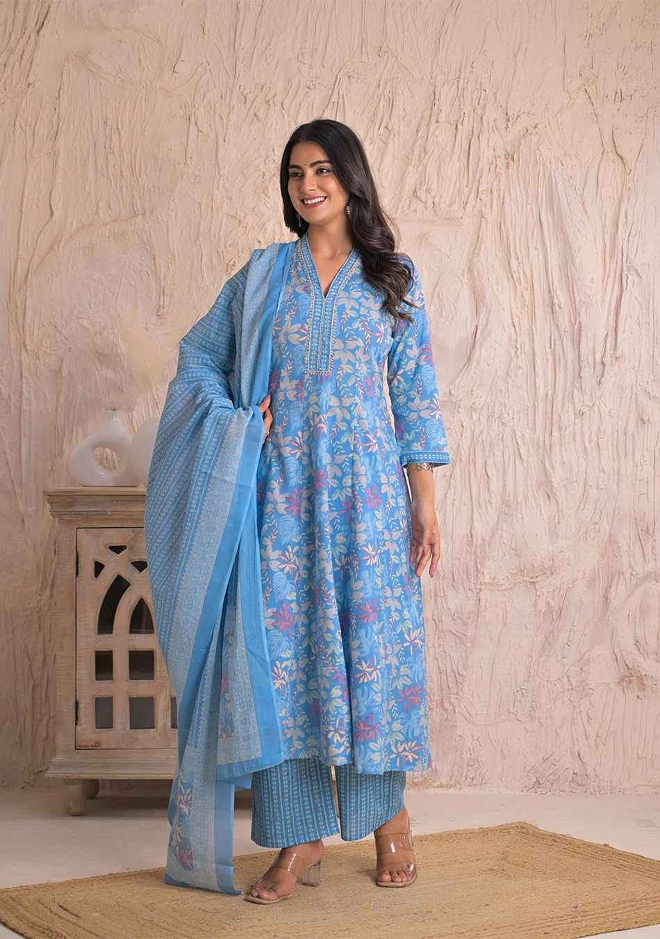 Sky Blossom Breeze Anarkali Set - Image 5