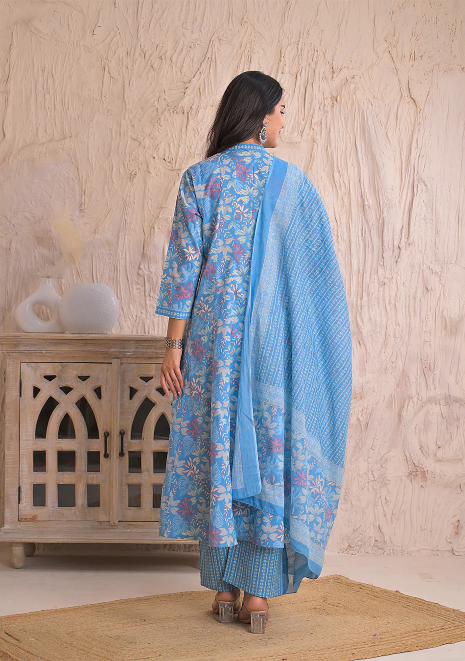 Sky Blossom Breeze Anarkali Set - Image 6