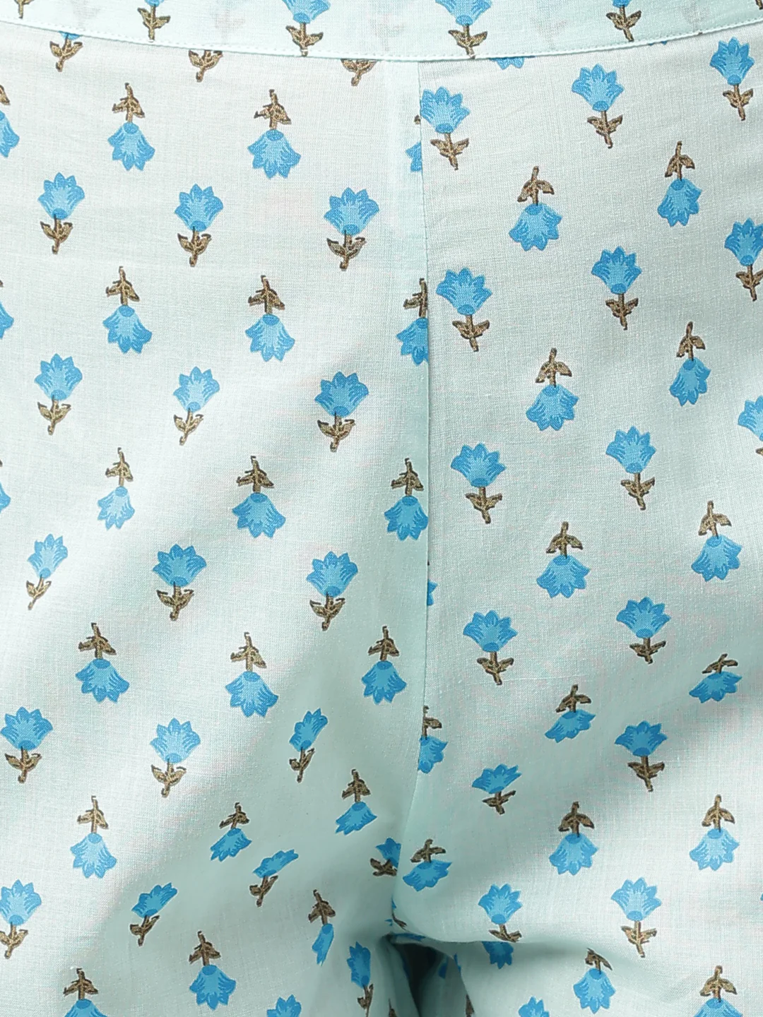 Light Blue Floral Print kurta Pant set with Dupatta - Image 4