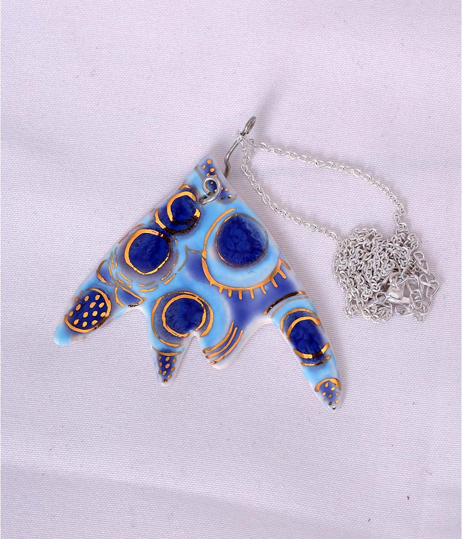 Sky Blue Sea earrings and Pendant Set - Image 4