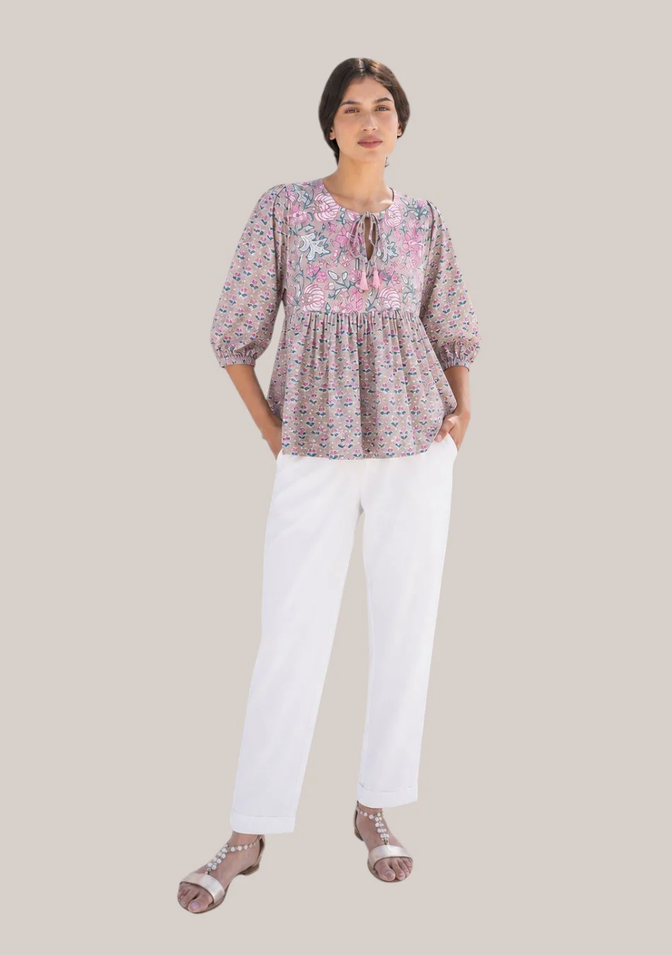 Aravalii Spring Blossom Peplum Top - Image 4
