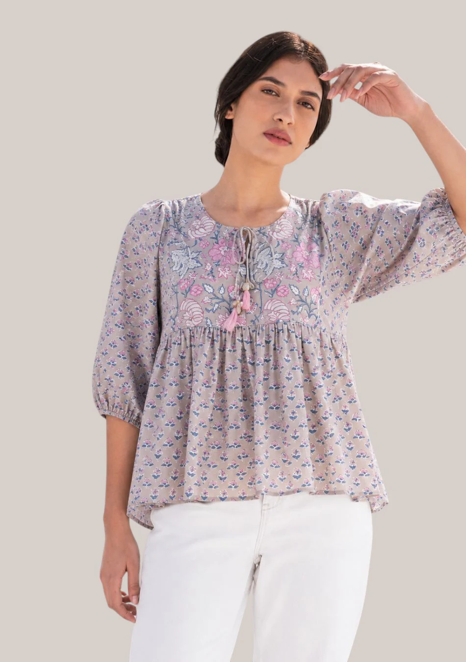 Aravalii Spring Blossom Peplum Top - Image 7