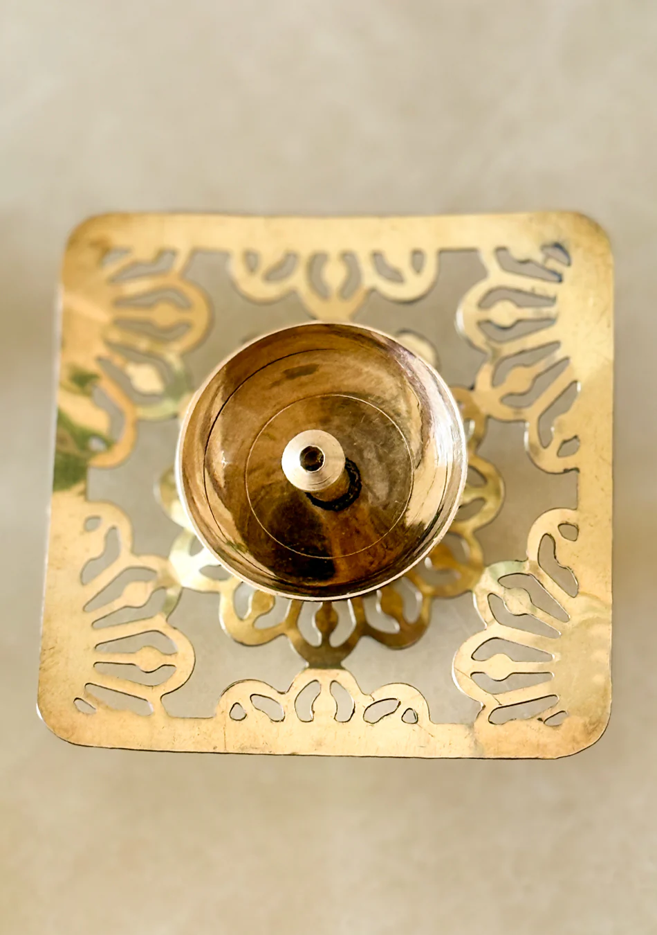 Square Shaped Brass Diya - Image 3