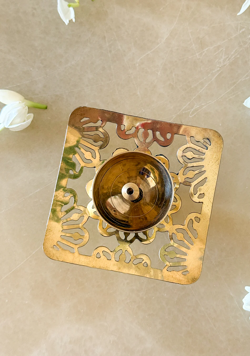 Square Shaped Brass Diya - Image 7