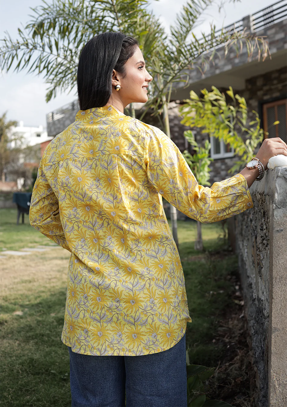 Sunflare Bloom Pleated Top - Image 12