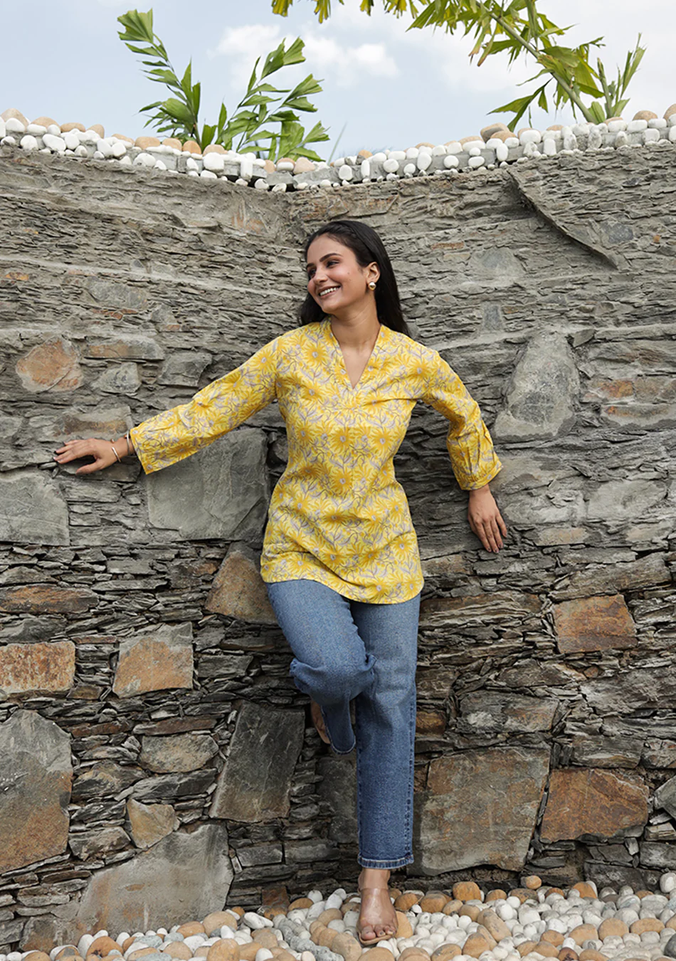 Sunflare Bloom Pleated Top - Image 7