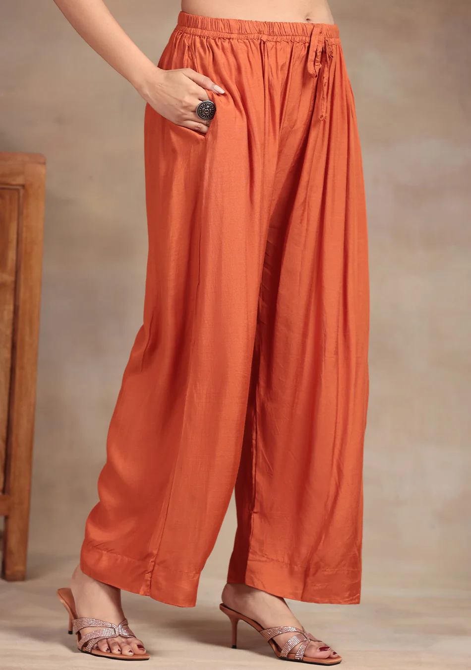 Sunset Glow Embroidered Anarkali Suit Set - Image 9