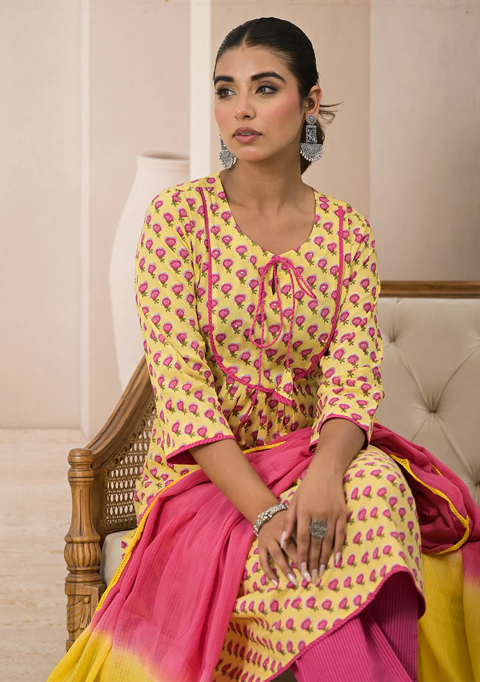 Sunshine Bloom Anarkali Suit Set - Image 2