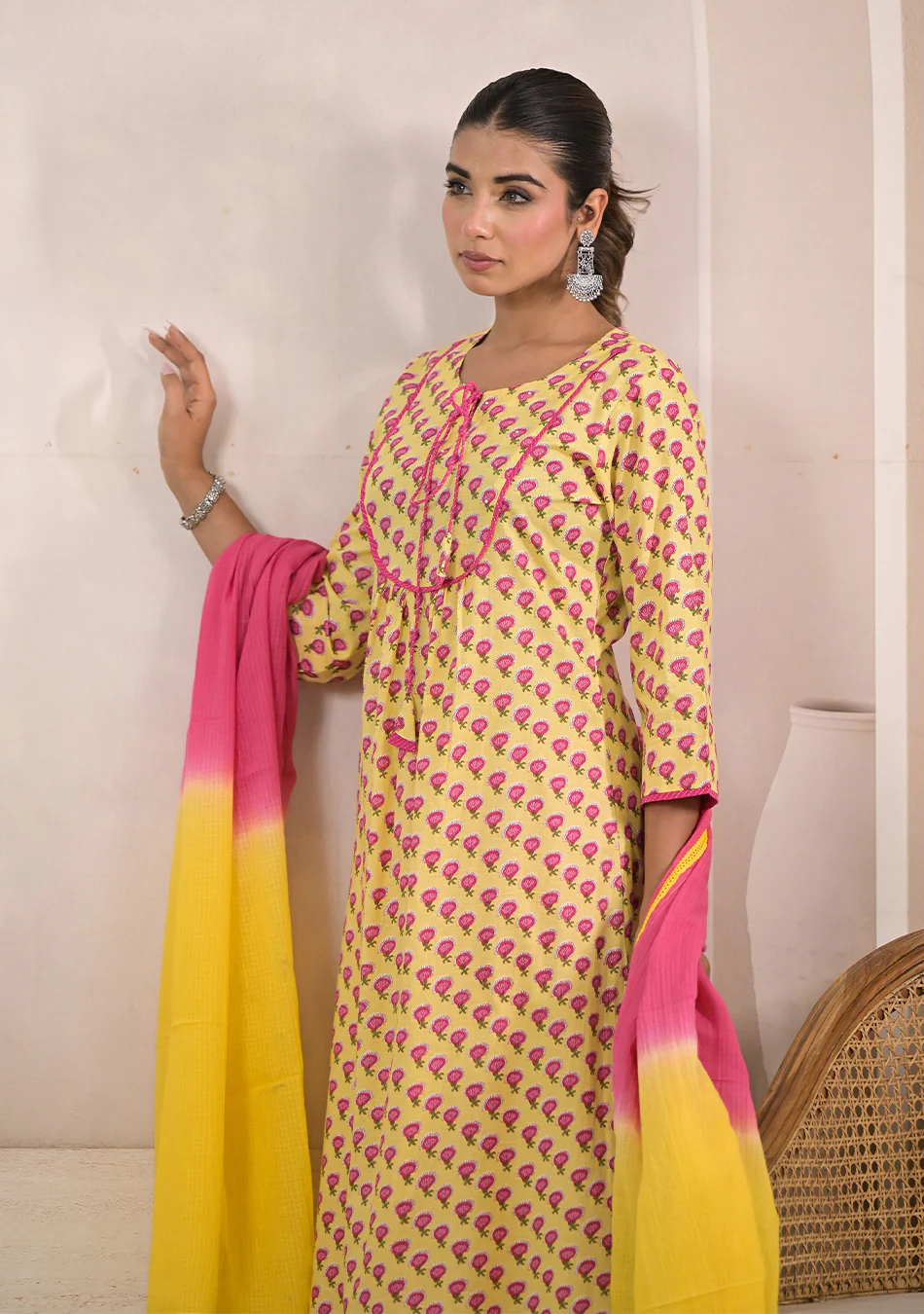 Sunshine Bloom Anarkali Suit Set - Image 4
