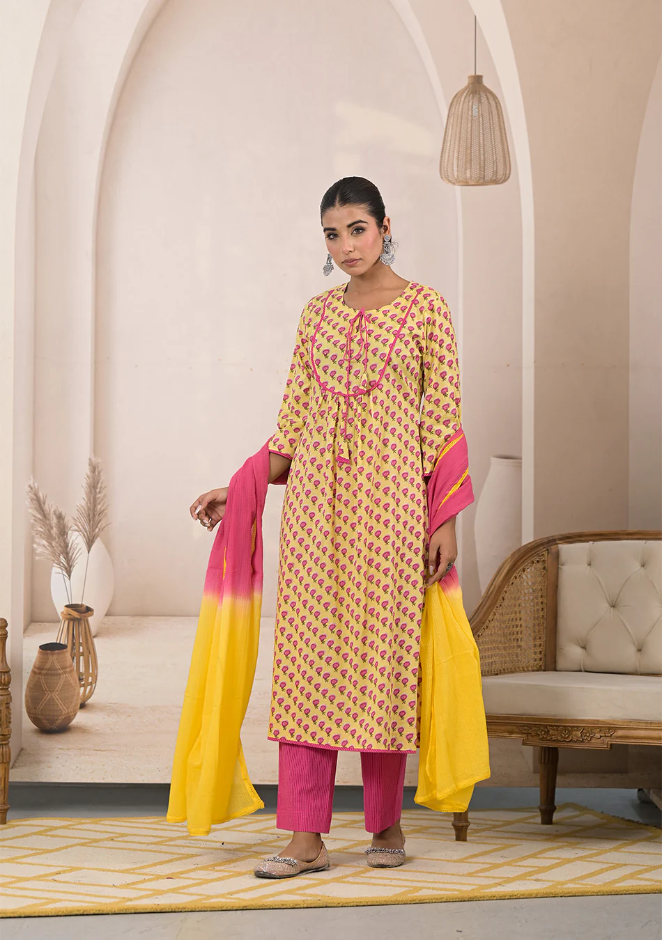 Sunshine Bloom Anarkali Suit Set - Image 5