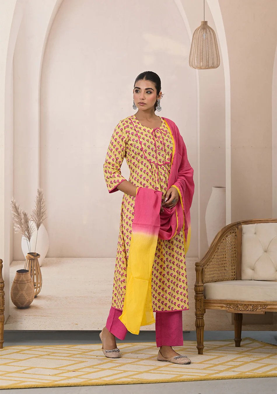Sunshine Bloom Anarkali Suit Set - Image 6