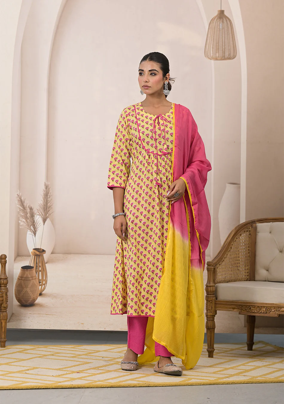 Sunshine Bloom Anarkali Suit Set - Image 7