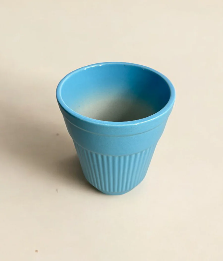 Tall Blue Ceramic Planter - Image 5