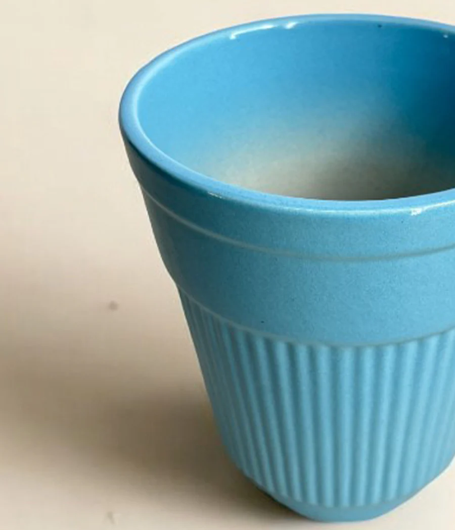Tall Blue Ceramic Planter - Image 6