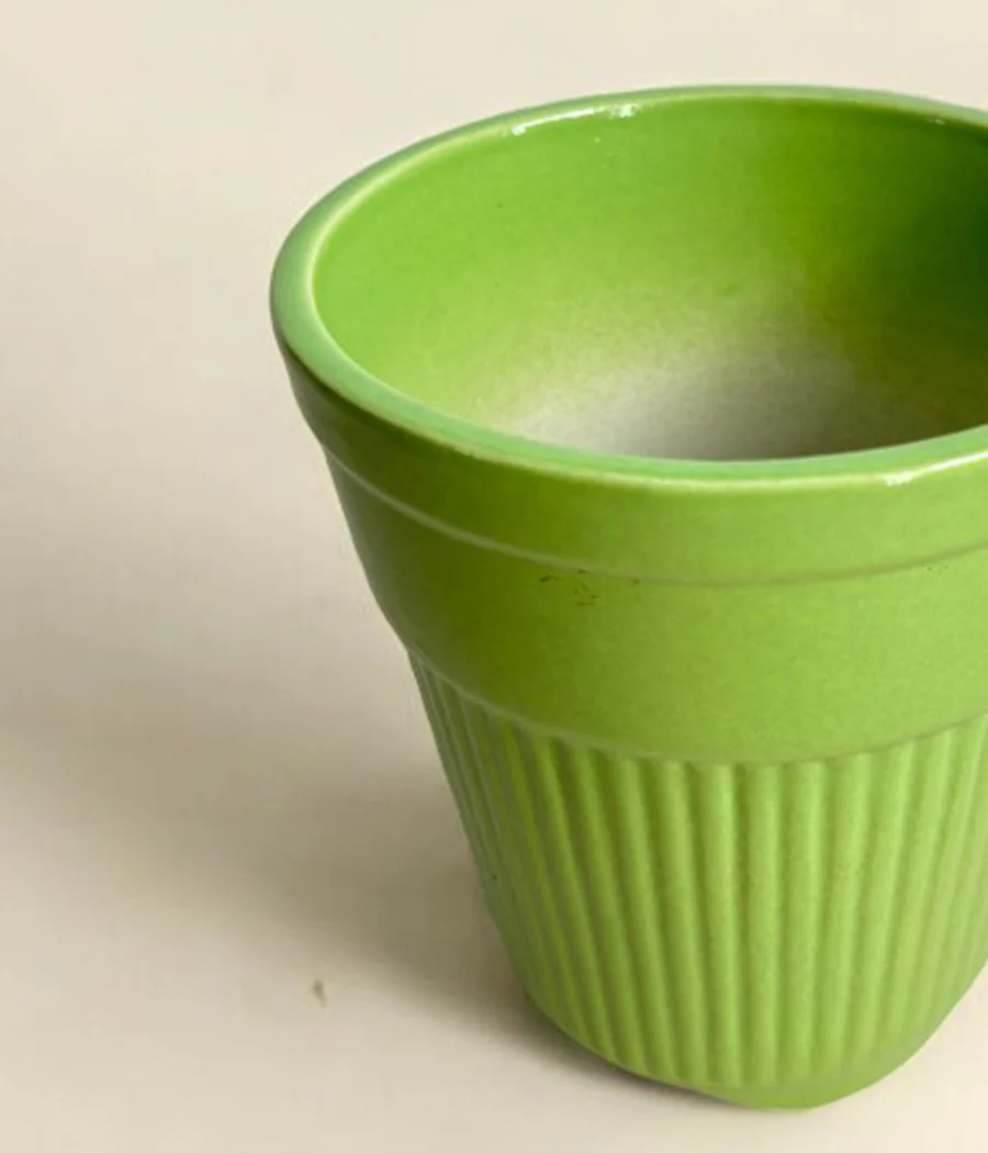 Tall Green Ceramic Planter - Image 4
