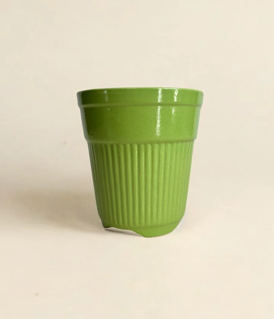 Tall Green Ceramic Planter - Image 5