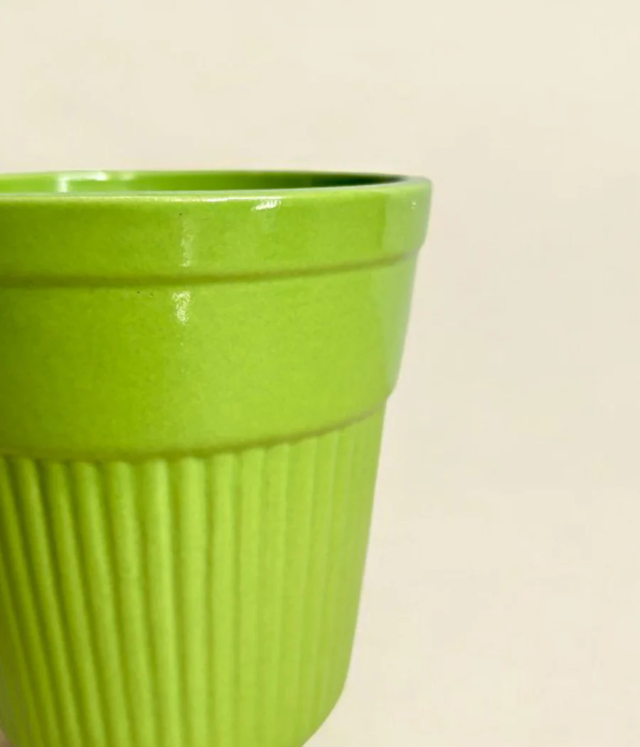 Tall Green Ceramic Planter - Image 7