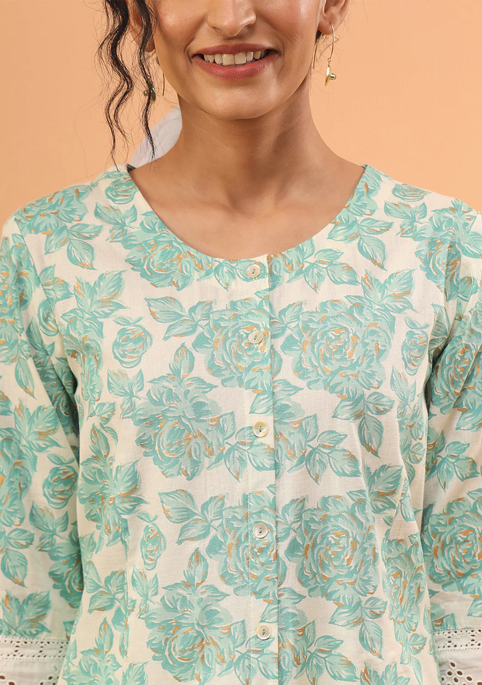 Aravalii Mint Fleur A-Line Kurta - Image 5