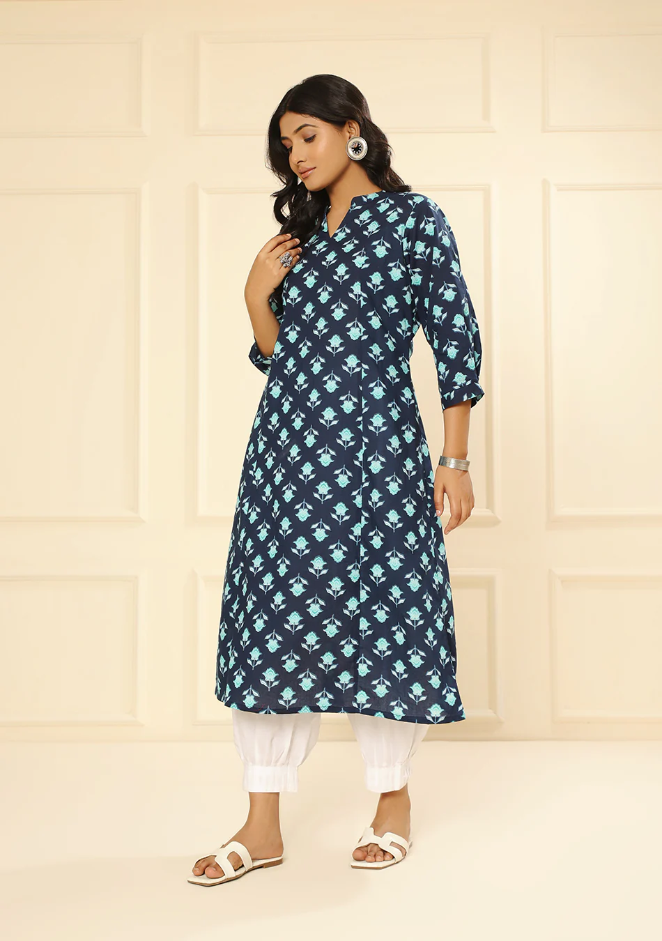 Aravalii Teal Botanica Kurta - Image 15