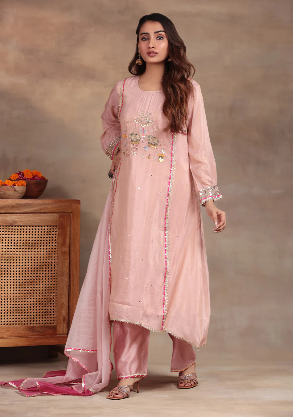 Blossom Pearl Embroidered Suit Set - Image 3