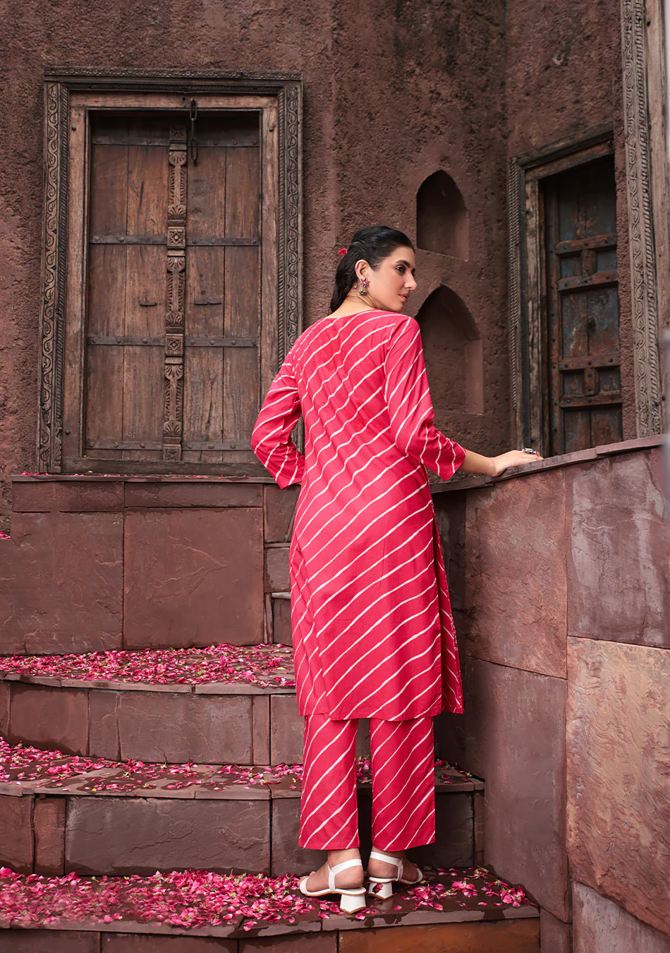 Aravalii Berry Bloom Wrap Suit Set - Image 5