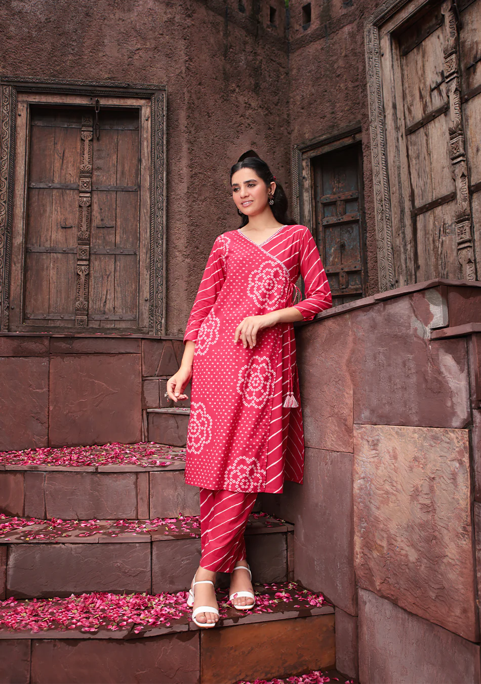 Aravalii Berry Bloom Wrap Suit Set - Image 6