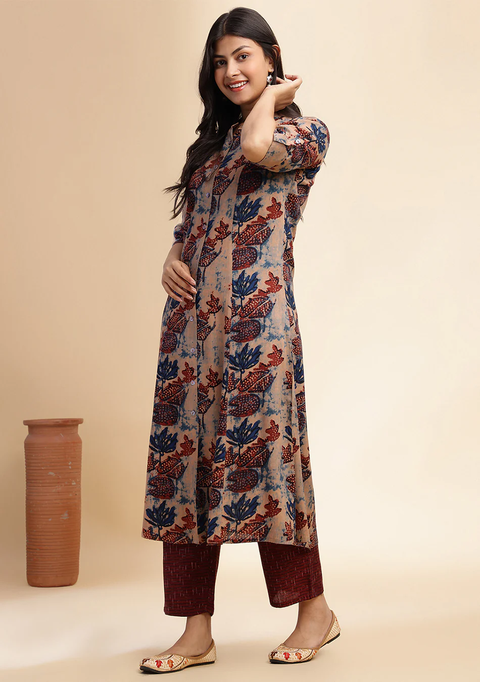 Aravalii Terracotta Forest A-Line Kurta - Image 4