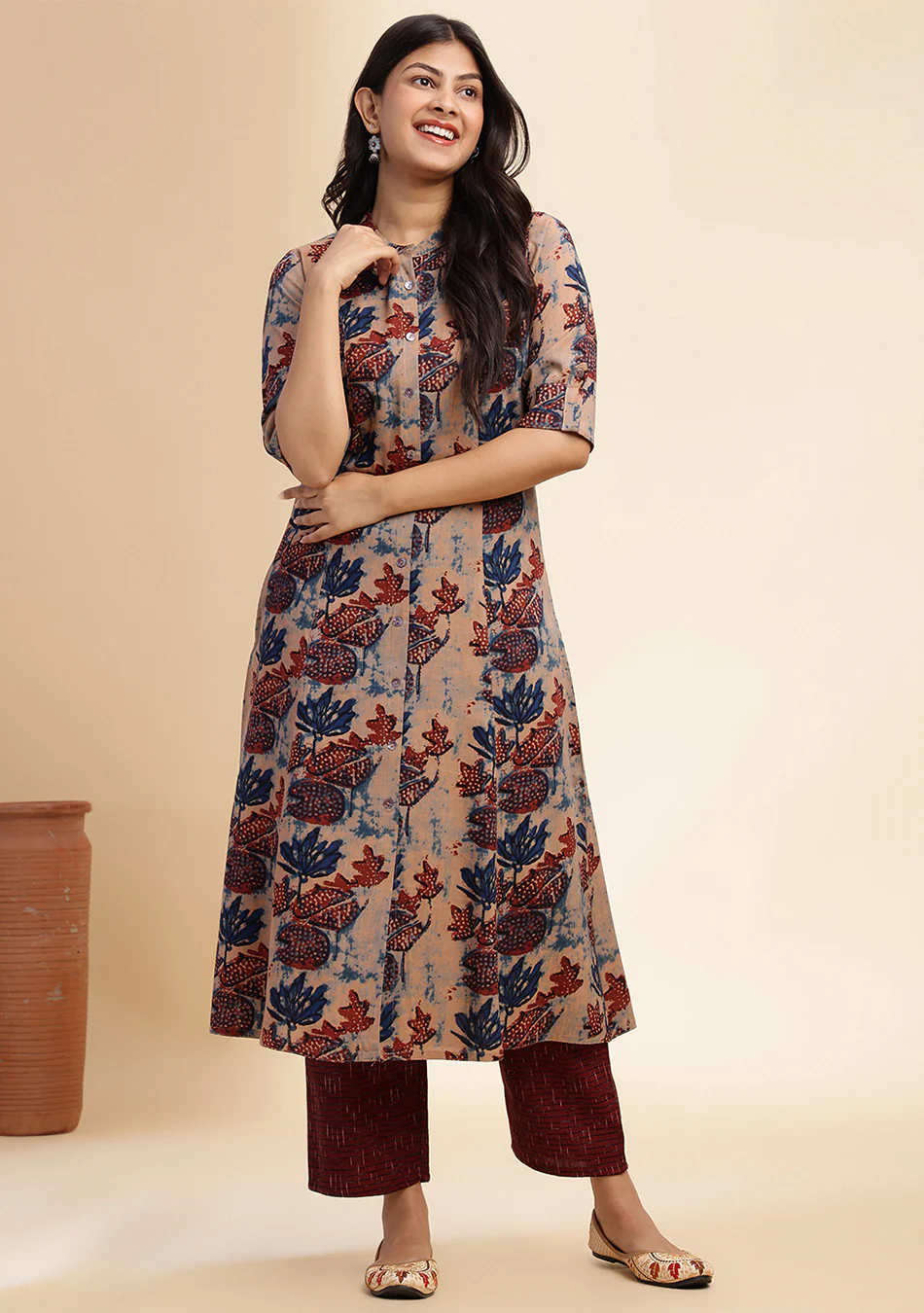 Aravalii Terracotta Forest A-Line Kurta - Image 5