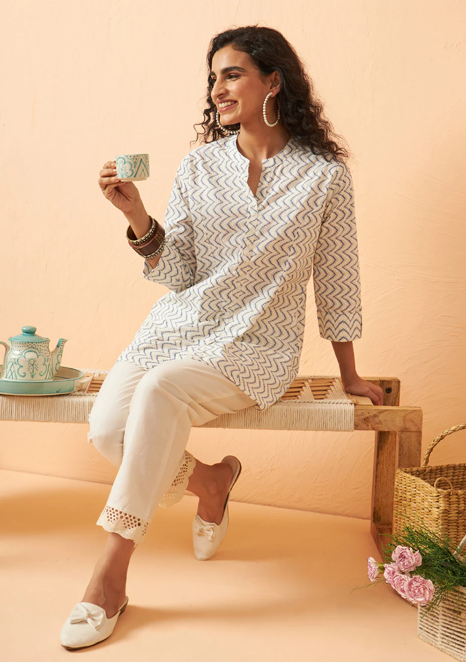 Aravalii Ivory Grace Tunic - Image 3