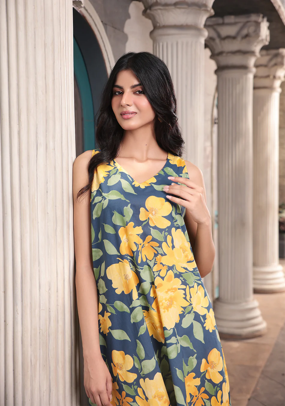 Tropical sky floral dress - Image 2