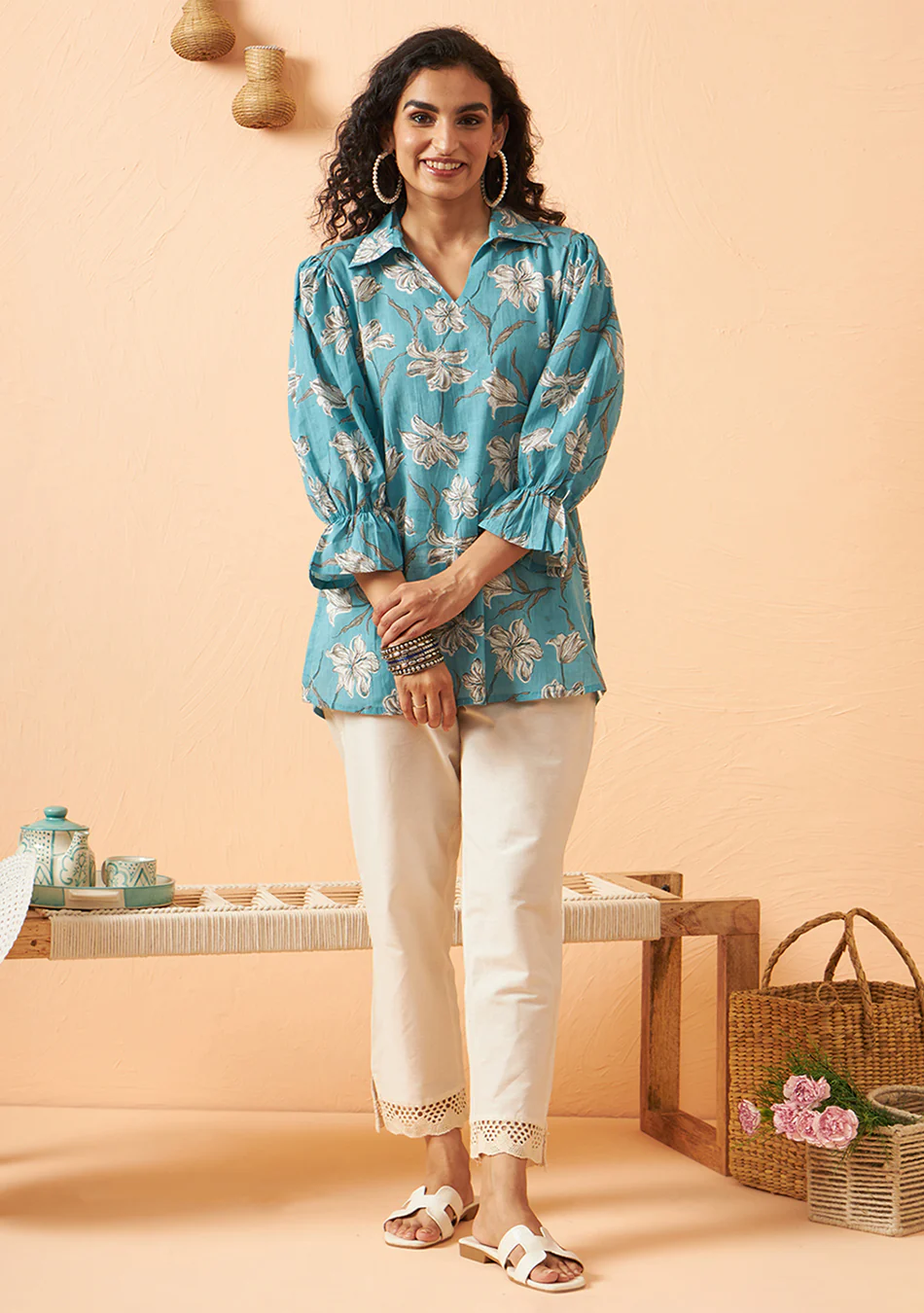 Turquoise blossom top - Image 2