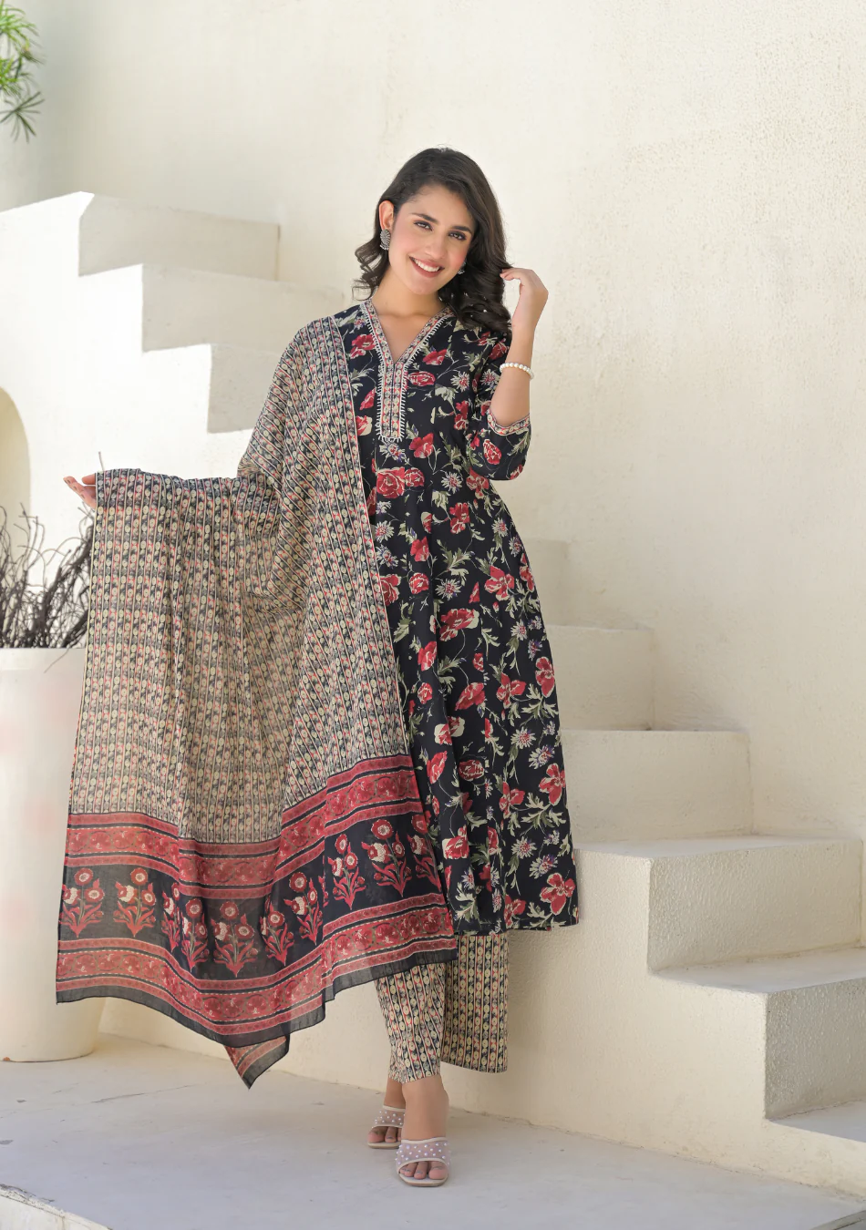 Aravalii Twilight Rose Anarkali Set