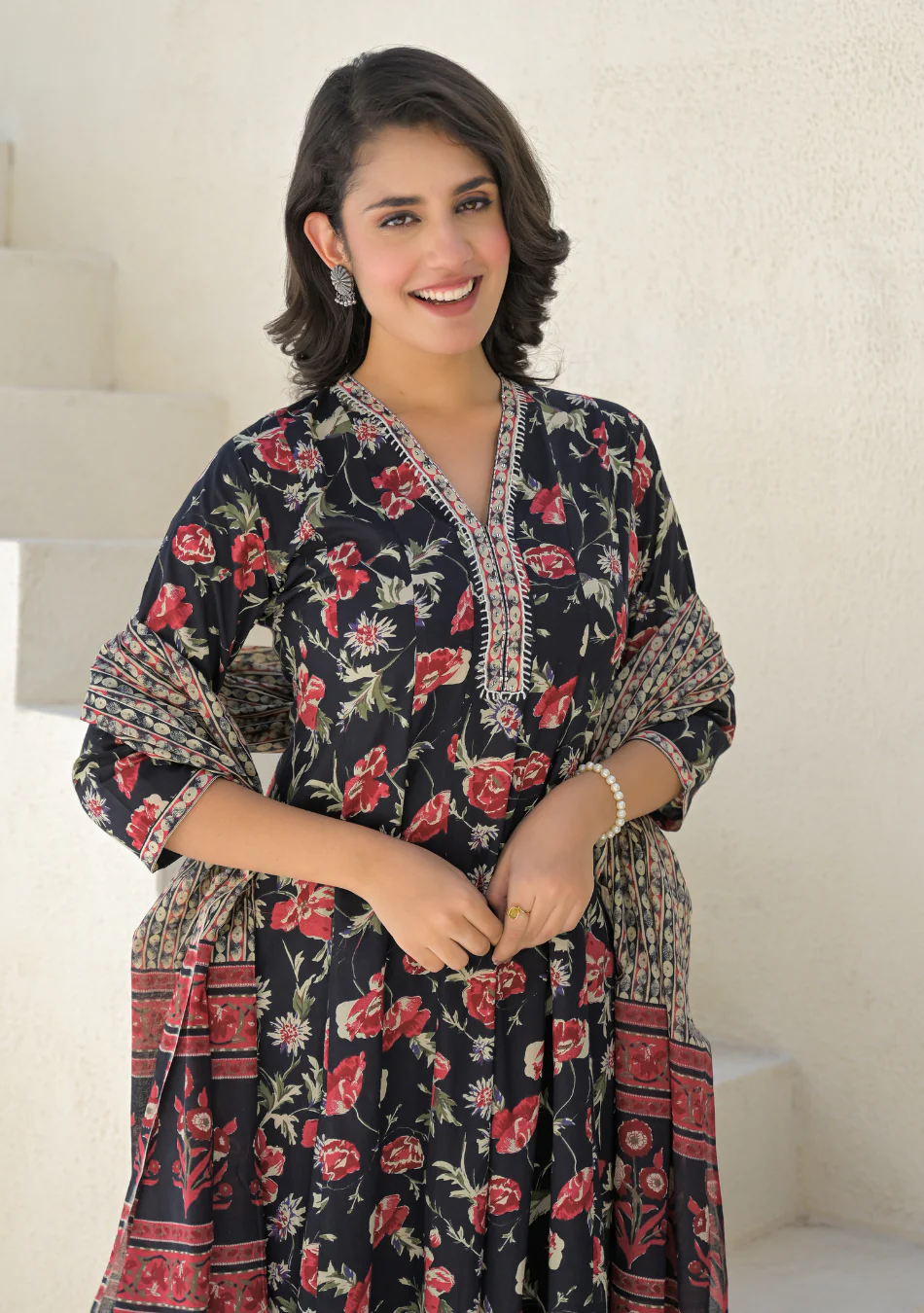 Aravalii Twilight Rose Anarkali Set - Image 2
