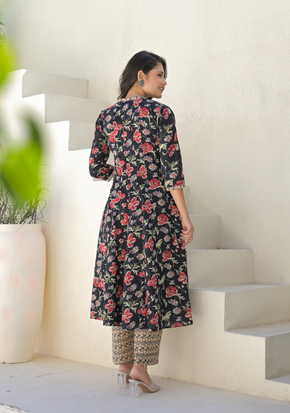 Aravalii Twilight Rose Anarkali Set - Image 4