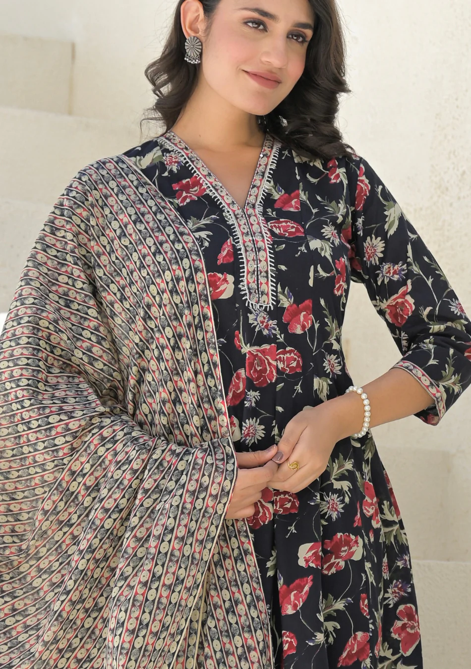 Aravalii Twilight Rose Anarkali Set - Image 6