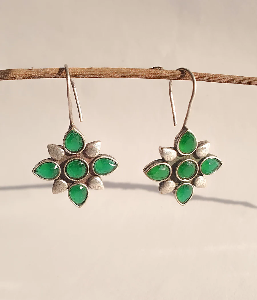 Verde Petal Hook Earrings - Image 2
