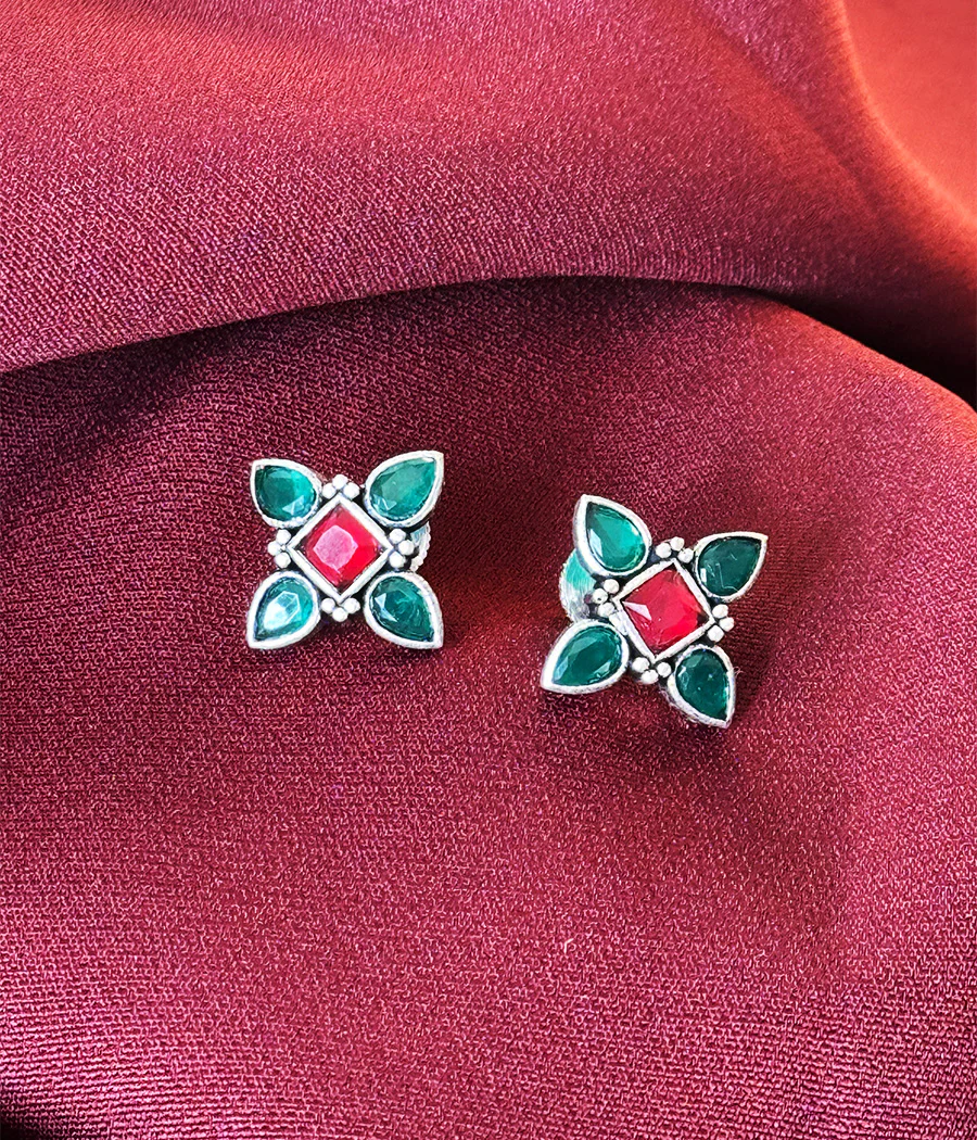 Vibrant Petal Stud Earring - Image 2