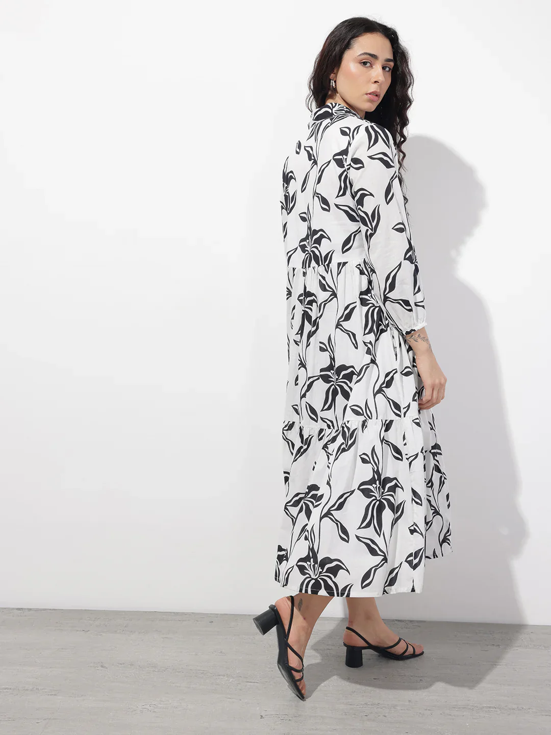 White Shirt Coller Mulmul Linning Cotton Dress - Image 5
