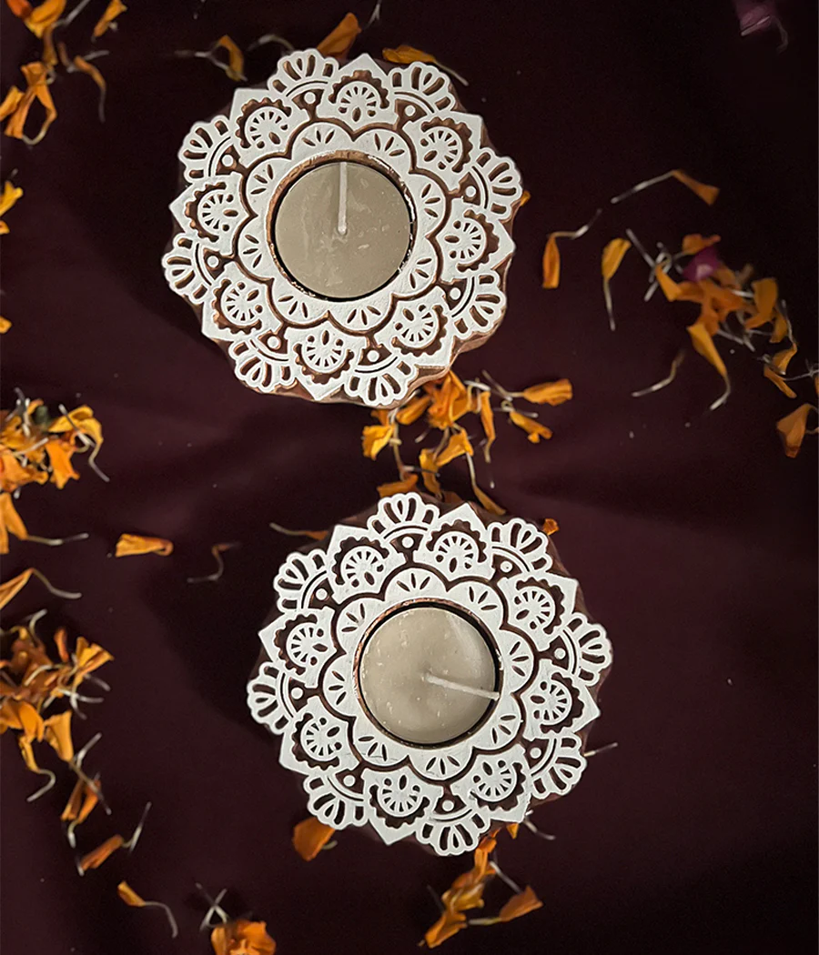Wooden Devine handcrafted Diya - Set of 4 Diyas - Image 15
