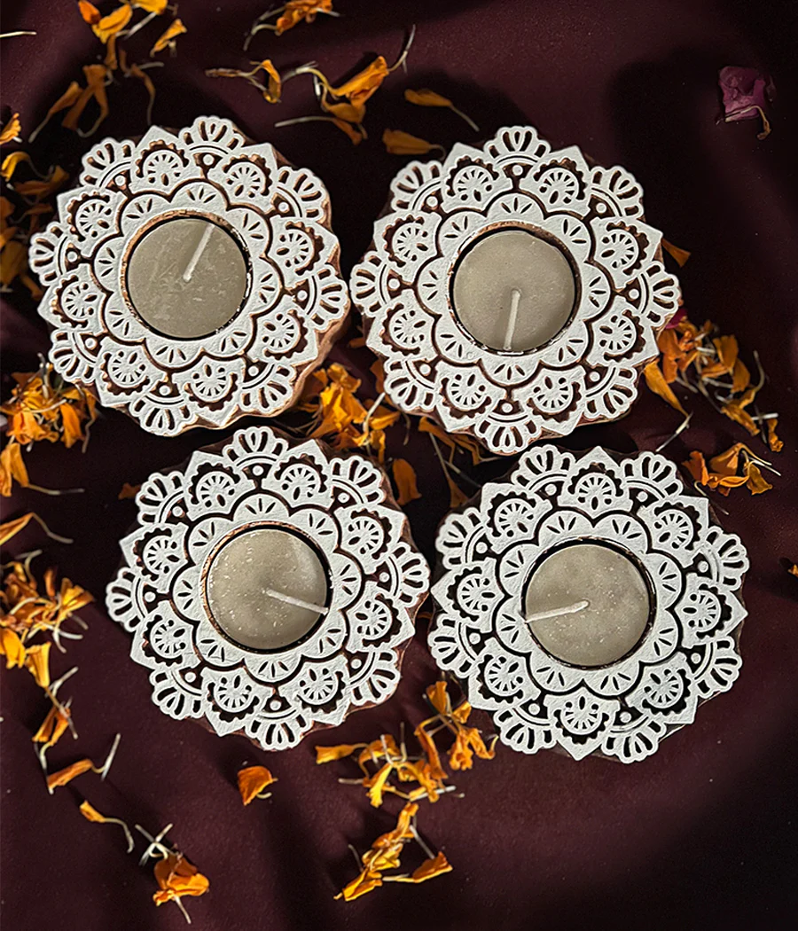Wooden Devine handcrafted Diya - Set of 4 Diyas - Image 16