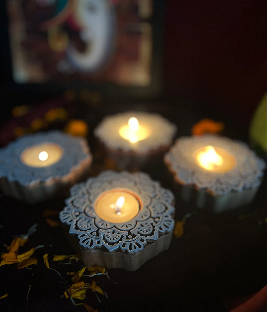 Wooden Devine handcrafted Diya - Set of 4 Diyas - Image 17