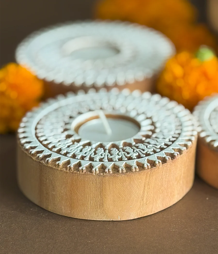 Wooden Devotion handcrafted Diya (Set of 4 Diyas) - Image 10