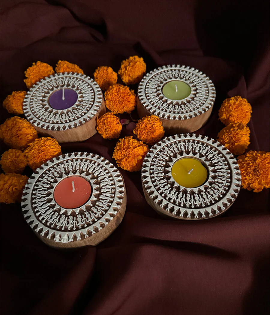 Wooden Devotion handcrafted Diya (Set of 4 Diyas) - Image 17