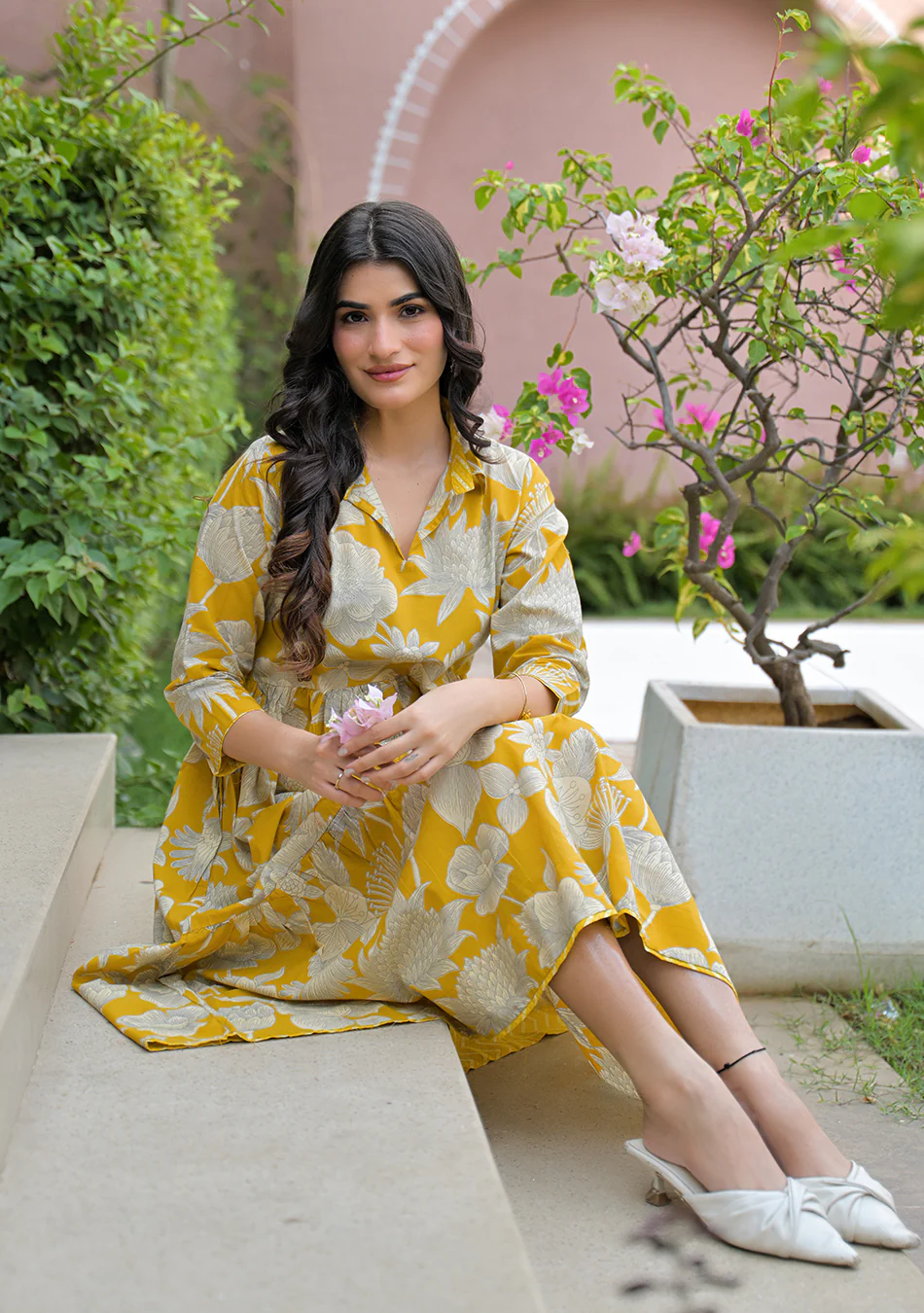 Aravalii Saffron Bloom Couture Dress - Image 10