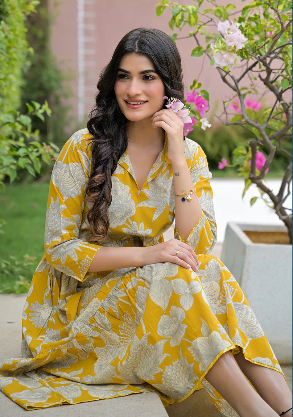 Aravalii Saffron Bloom Couture Dress - Image 11