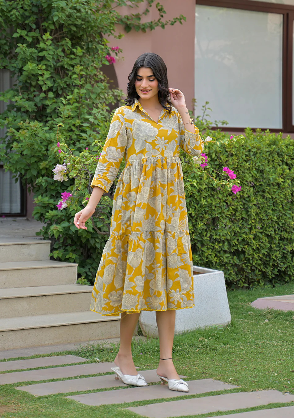 Aravalii Saffron Bloom Couture Dress - Image 5