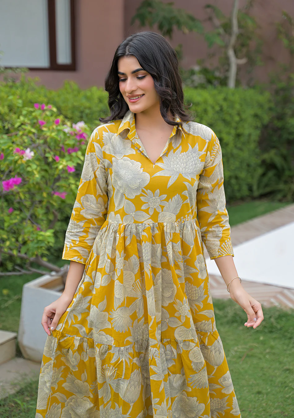 Aravalii Saffron Bloom Couture Dress - Image 7