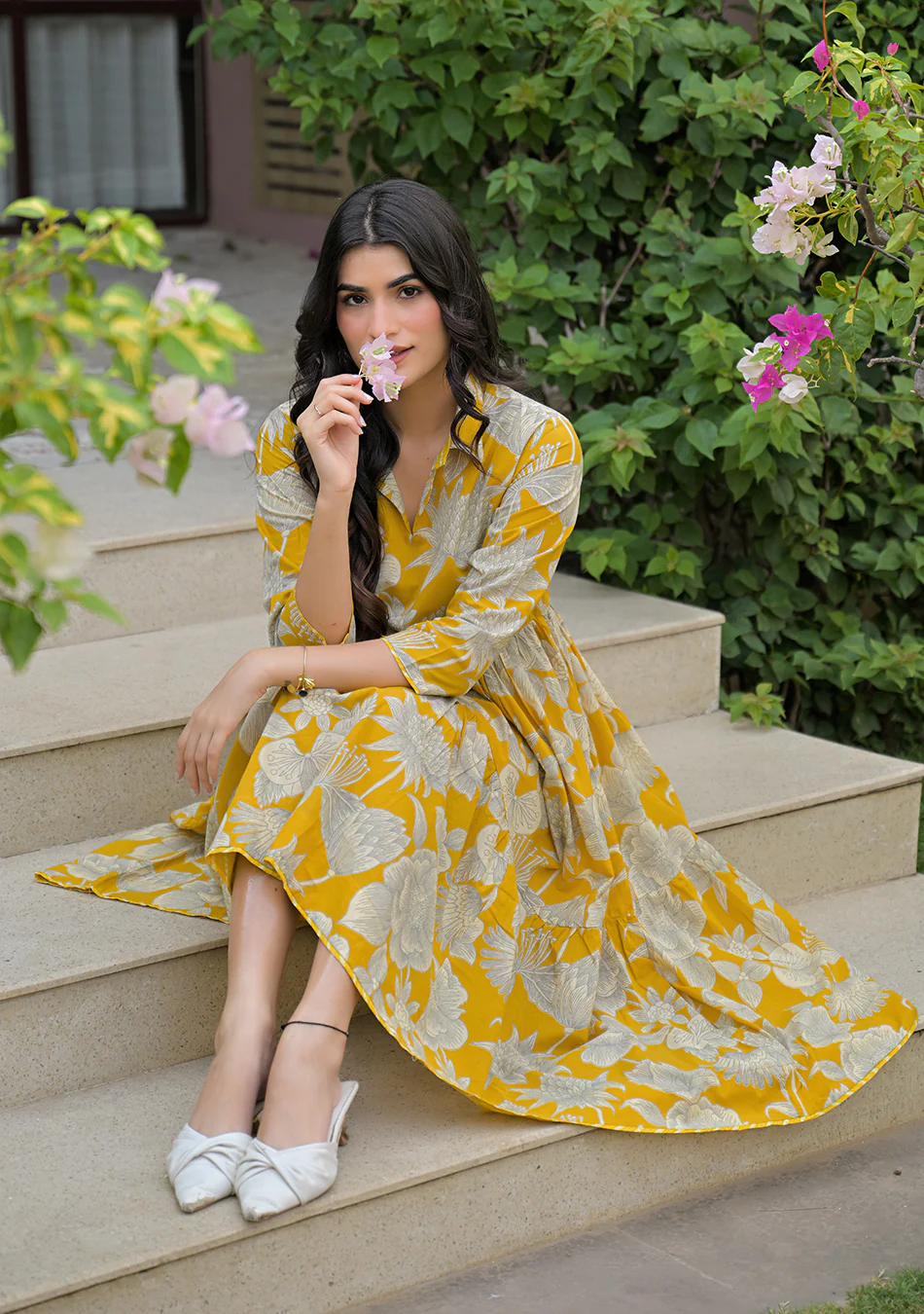 Aravalii Saffron Bloom Couture Dress - Image 8